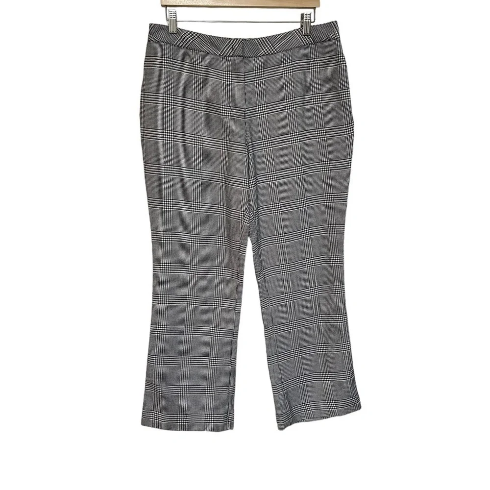 people tree 8 organic cotton Sienna‎ tweed plaid trousers cropped career pant - Picture 5 of 16